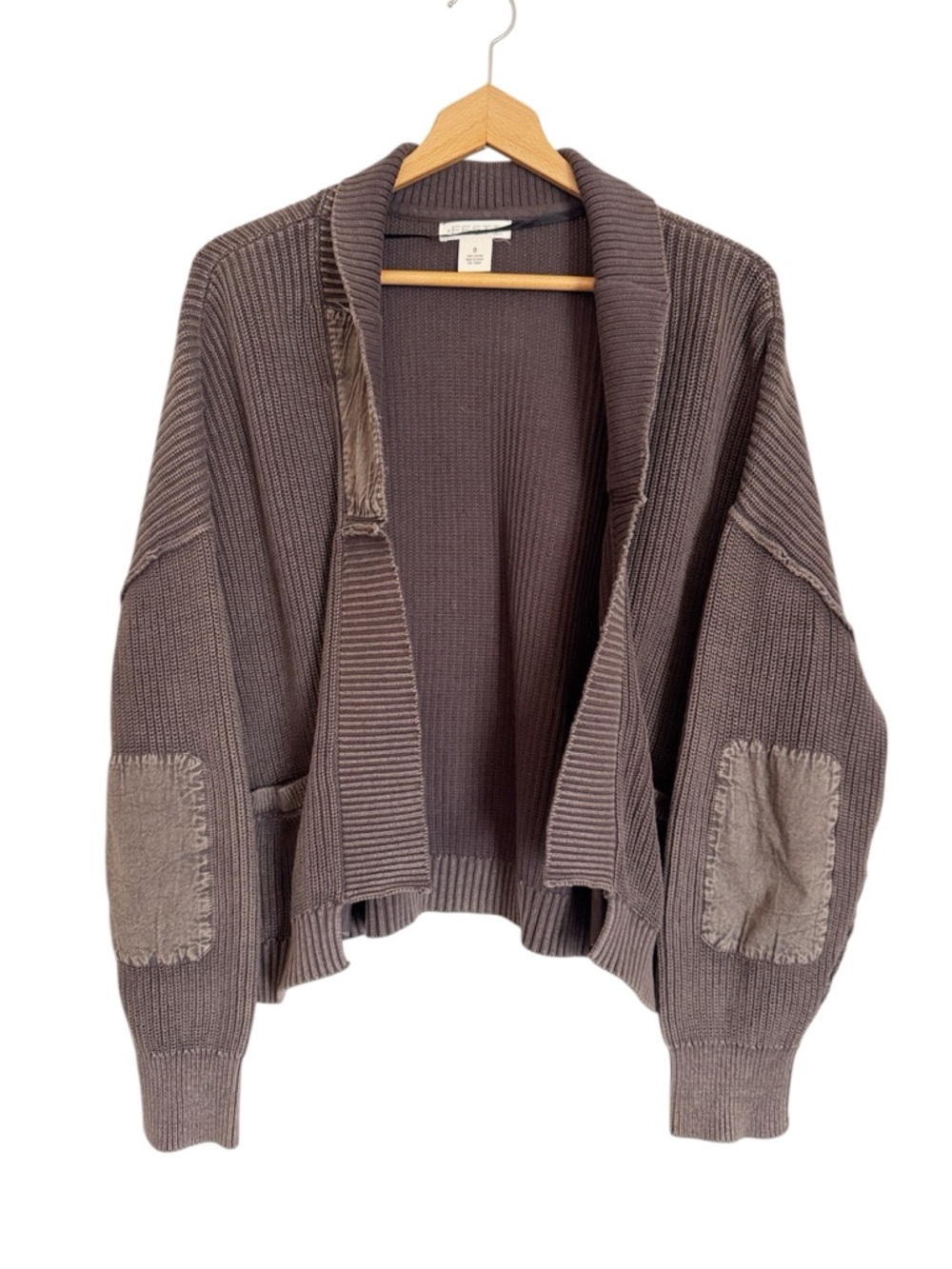 Festi By Torrid Brown Cropped Open Front Ribbed Boho Cardigan size 0=L